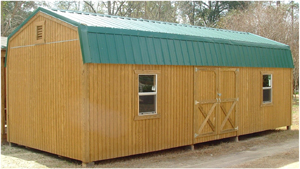 12 x 28 Portable Lofted Barn with Metal Roof